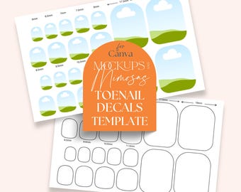 Canva Toenail Decal Template | Polish Strips & SVG (Digital)