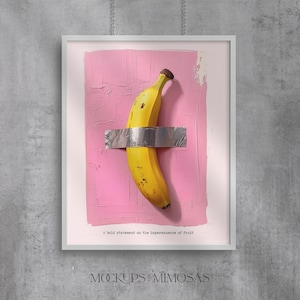 Duct Tape Wandkunst - Ein mutiges Statement zur modernen Kunst. Humorvolle Wandkunst. Obst Dekor Poster. PNG und JPG.