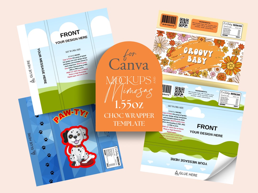 CANVA 1.55oz CHOCOLATE BAR Template. Editable Wrapper Template. Do It CANVA 1.55oz CHOCOLATE BAR Template. Editable Wrapper Template. Do It