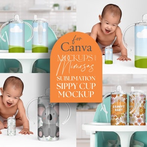 CANVA SCHLAUCHTASSE Mockup. 12 Unzen gerades Schnabeltasse Mockup. Sublimations-Mockup. Kleinkind Tasse. Baby Schnabeltasse.
