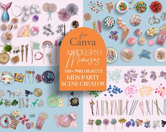 Kids Party Scene Creator | 100+ PNG Props for Canva