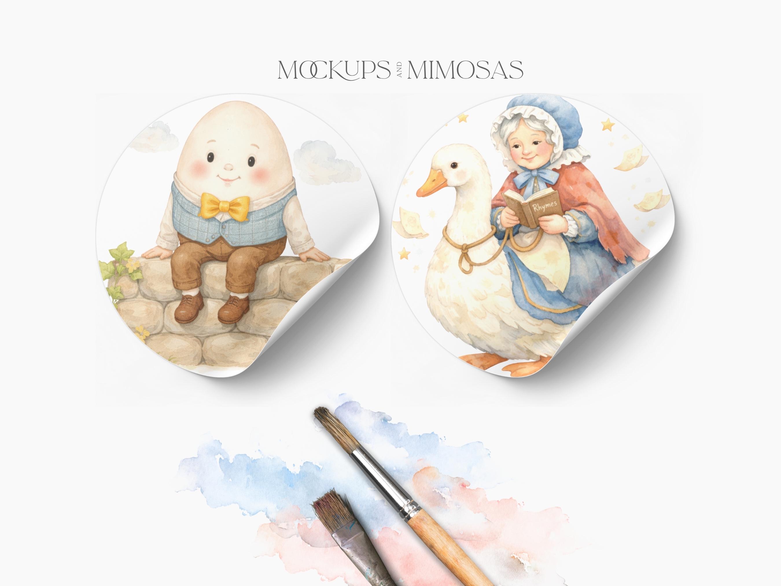 Nursery Rhymes Clipart, Mother Goose Vintage Storybook PNG ...