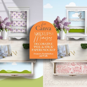 Animated Drawer Liner Mockup: Canva Peel & Stick Paper Template (Digital Product)