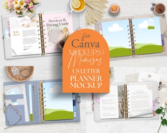 Canva Planer Mockup Template, US Letter, Ringgebunden (Digital)