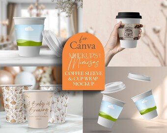 Maqueta de funda para café / Plantilla de Canva, recuerdo de fiesta