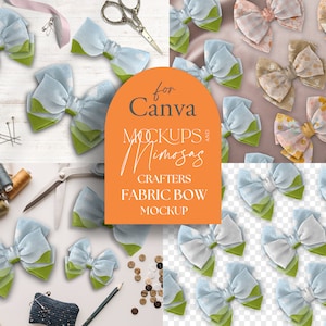 CANVA Hair Bow Crafters MOCKUP. Bow Mockup. Crafting Mockup. Sewing Mockup. Hair Bow. Canva Template.