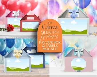 Gable Box & Label Mockup Canva Template (Digital)