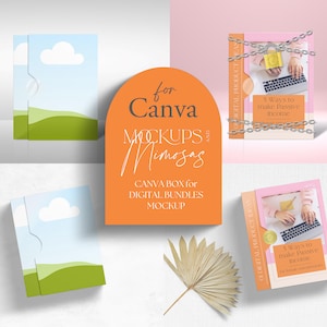 CANVA BOX MOCKUP for Digital Products Bundle. Bundle Box Mockup.Display template for Digital Products. Sliding Box Mockup. Software box.