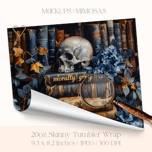 Opakowanie na kubek w kolorze Morally Grey, 20-uncjowy kubek z motywem fantasy i romansu, Bookish JPEG, Spicy Book Club Booktok, Bookstagram, 20-uncjowa, cienka grafika wykonana metodą sublimacji.