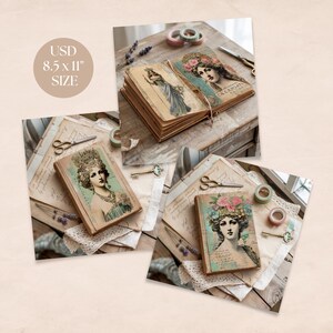 Junk Journal Mockup for Photoshop. Rustic Vintage Book Display. image 2