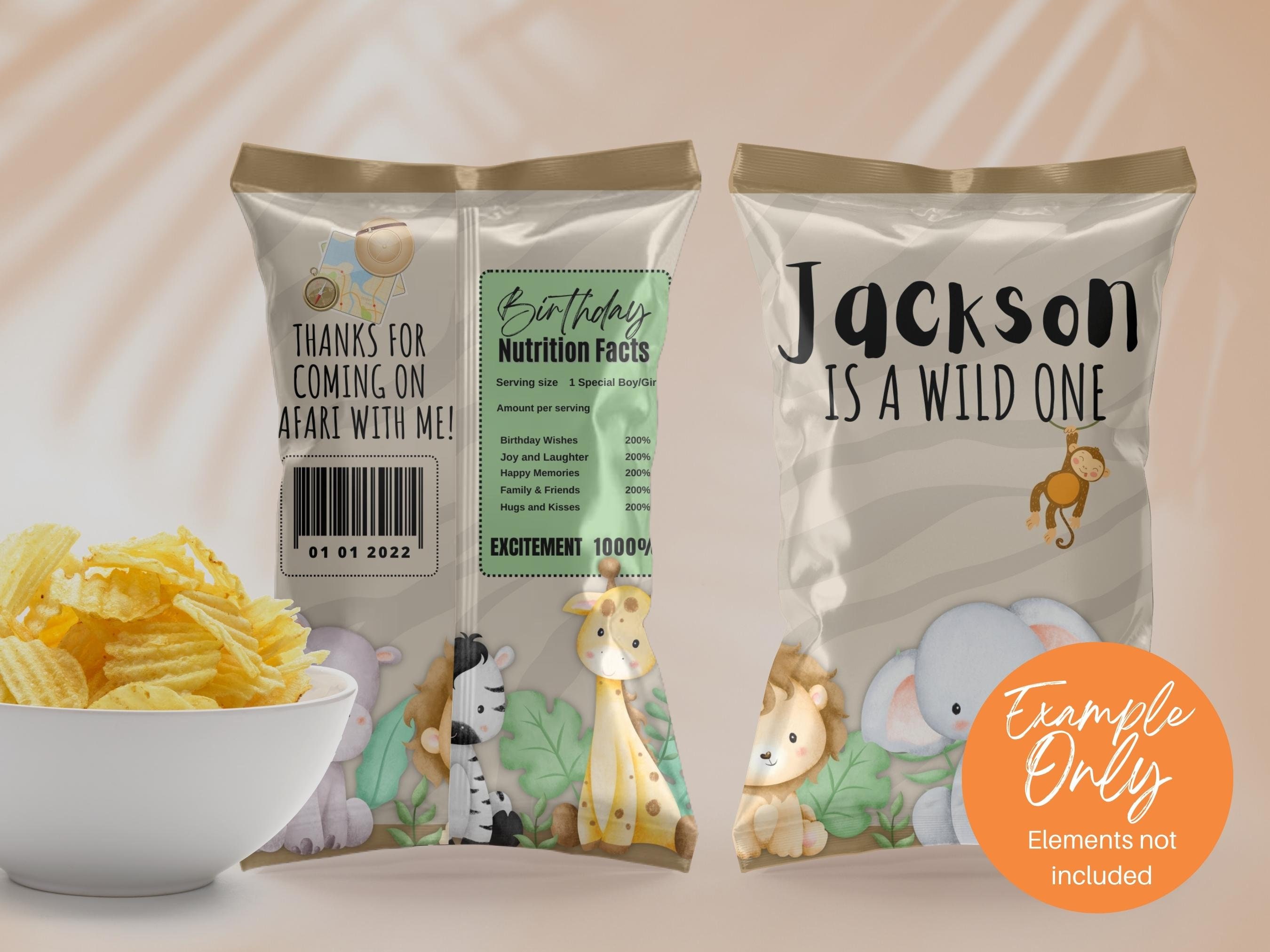 CANVA Chip Bag Mockup. Chip Packet. Party Favor Mockup. Canva Etsy