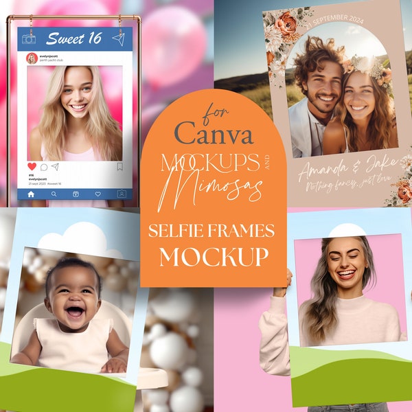 CANVA Selfie Frame MOCKUP. Canva Mockup. 24 x 36 inch Sign. Event sign. Photo Booth Frame. Wedding sign. Selfie Station.