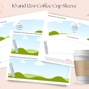 Coffee Cup Sleeve Template. CANVA. Take-out Coffee Cup Cozy. 10 and ...