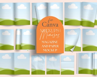 A4 Magazine Mockup Canva Template, EBook Mockup (Digital Download)