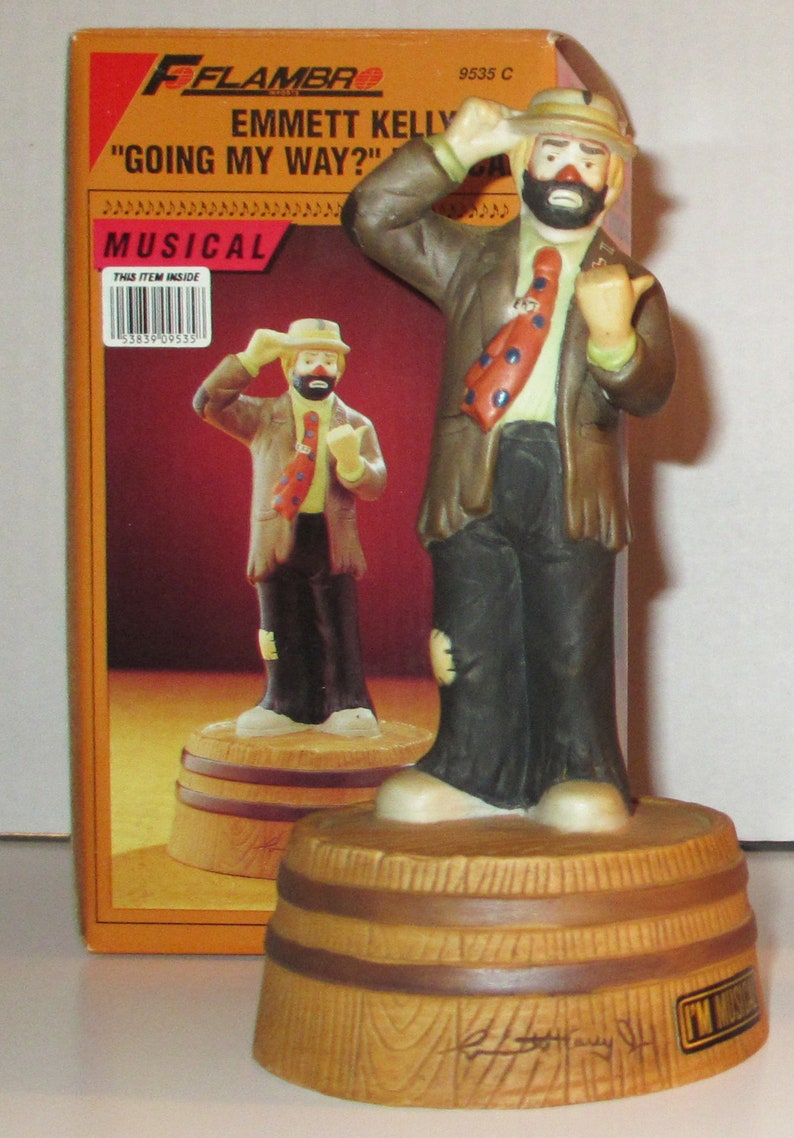 Emmett Kelly Jr. Musical Figurines 2 going My Way 9535 Etsy