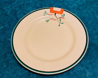 Assiette « Ravel » de Clarice Cliff, peinte à la main, diamètre 19,6 cm. Clarice Cliff ‘Ravel’ Plate, Hand Painted, 19.6 cms diameter.