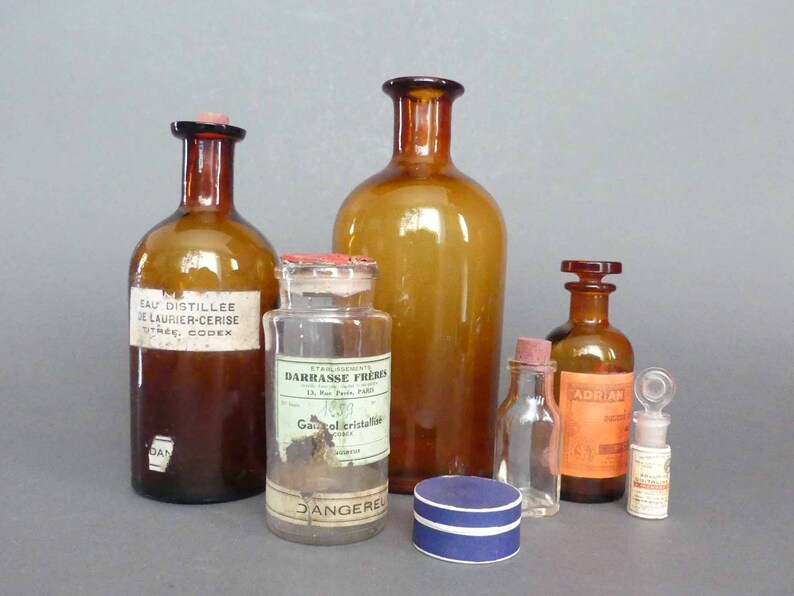 Old Bottles Of Pharmacy Apothecary Glass Antique Bottles Etsy