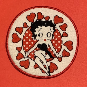 Betty Boop Hearts Embroidered Appliqué Patch-3 Inch