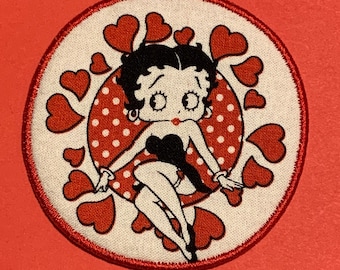 Betty Boop Hearts Embroidered Appliqué Patch-3 Inch