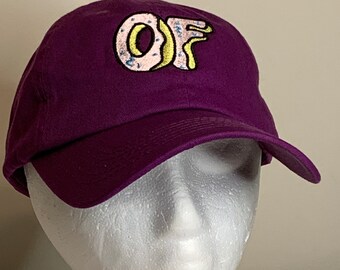 very good used condition Kryocide Insecticide purple and white cap with embroidered grape cluster on patch Vintage Baseball Cap