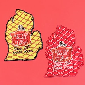 Better Made Embroidery Patch-Michigan Shaped-Detroit