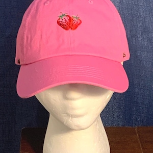 Strawberries Baseball Cap-Pink