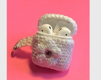 Schema all'uncinetto - Custodia per Air Pods - Fiore