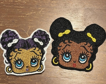 Betty Boop Afro Puffs Patch-Iron on-Sew On