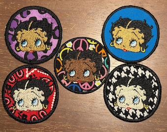 Betty Boop Patch Appliqué-Iron On-Embroidered