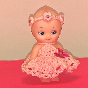 Kewpie Crochet Pattern-Ruffle Dress & Flower Headband