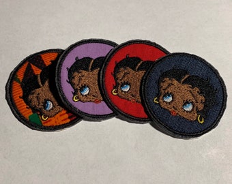 Betty beauty sequins patch applique vintage embroidered patch clothing decoration patch appliqu