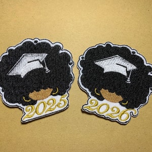 Afro Graduation Cap-Afro Girl-2026- Patch-3 Inch
