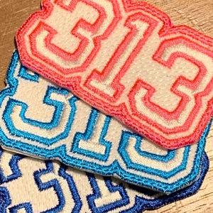 Detroit 313 Varsity Number Patch-Area Code