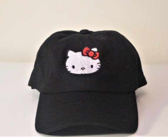 Hello Kitty Cap-black-embroidered 