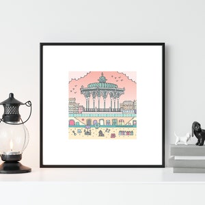 Brighton bandstand artwork, Hove landmarks print