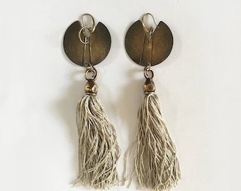 Troddel-Ohrringe Jewelry -Tassel -Statement Ohrringe -boho Ohrringe - Schwarz-Ohrringe - handgemachte Ohrringe - Dangle