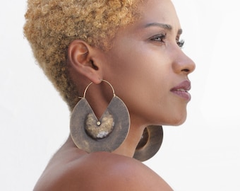 Bold Rustic Tribal Earrings: Chic Statement Jewelry