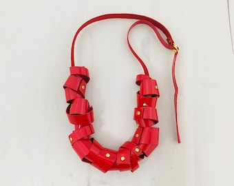 Necklace, Red necklace, Statement necklace, Bold necklace