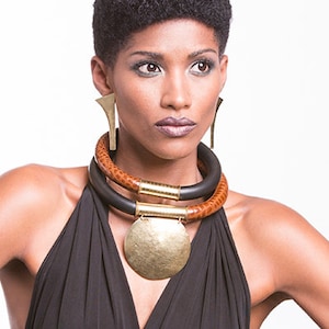 Necklace and earrings SET, Stackable Layering african necklace and earrings set, Statement jewelry set, Jewelry for women, Gift for her