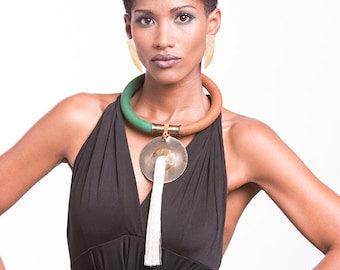 Afrikanische Halskette, afrikanische Schmucksachen , Kollier, Opulente Halskette, ethnische Halskette, Stammes-Halskette, ethnischer Schmuck