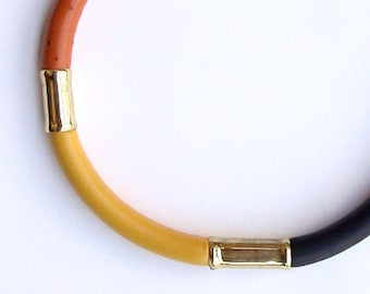 Handmade Nappa Leather Africa Necklace: Brass Tribal Boho Jewelry