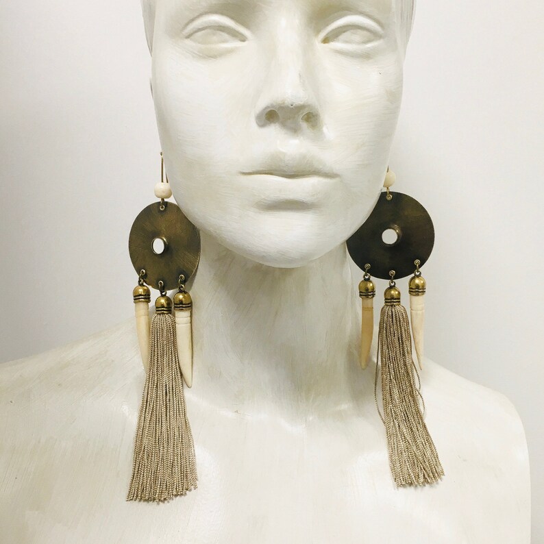 Tassel Earrings African Statement Earrings Tassel Jewelry Etsy