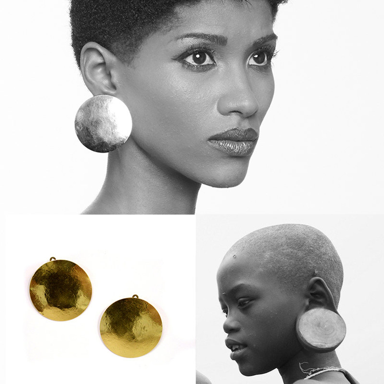 Clip on Stud Disc African Earrings Tribal Earring Africa Etsy