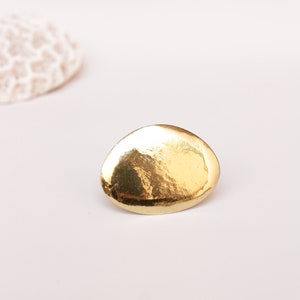 Big statement ring for women, Large chunky ring in golden brass image 7