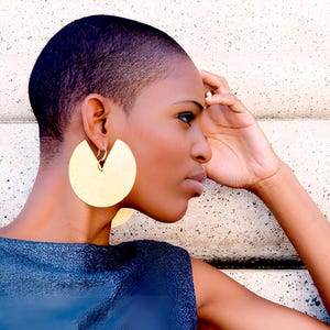 Statement earrings for women. African brass jewelry, Summer bold earrings