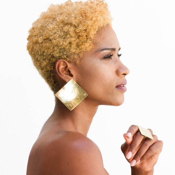 Large Geometric Statement Earrings for Elegant Look Fierce