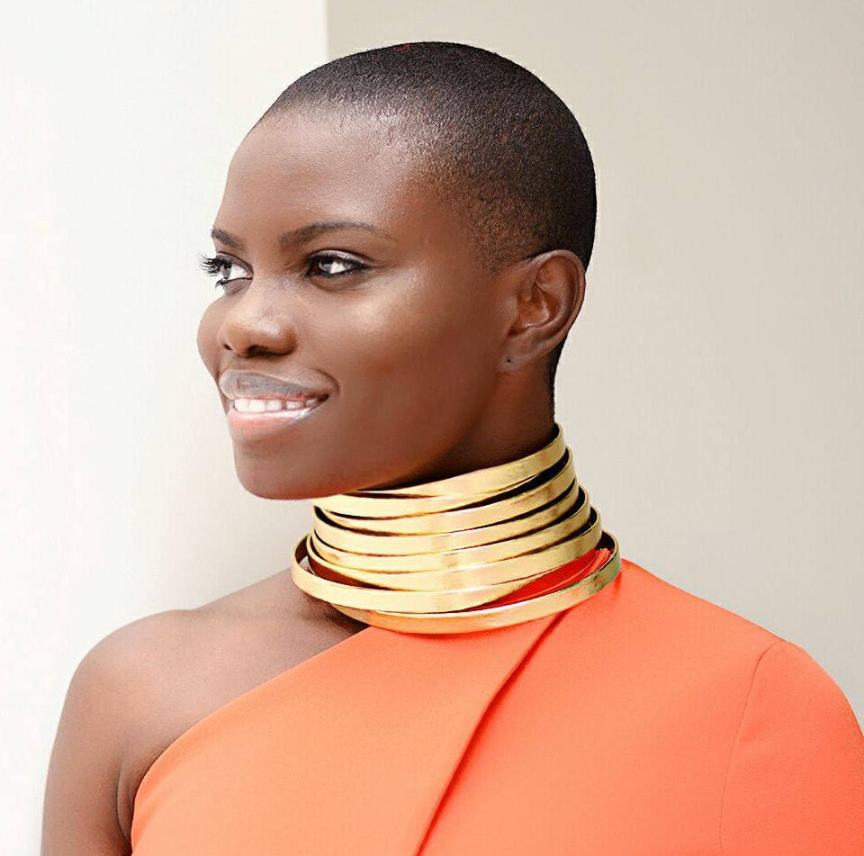 African gold neck choker Clearance
