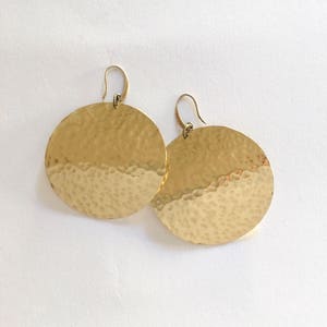 Boho Brass Disc Earrings: Hammered African Tribal Jewelry