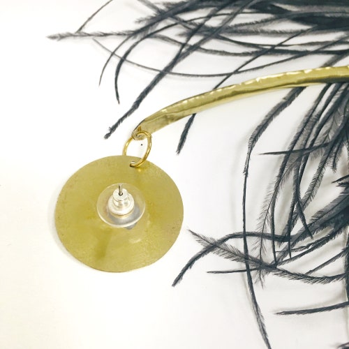 Hoop earring, Statement earrings, Bold feather earrings, Black feather earrings, Mismatched earrings, orders Statement feather hoops earrings