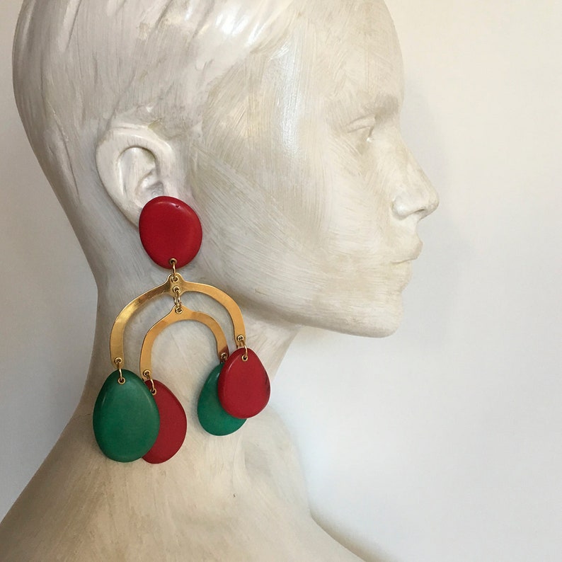 Clip Earrings Large Chandelier Earrings large Statement Etsy